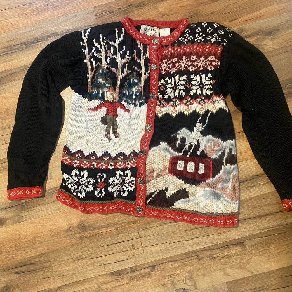 Winter Wonderland Black and Red Sweater